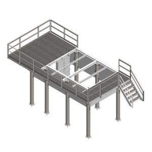 27’ X 14’ Elevated Platform with Stairs for 10’x14’ Hut
