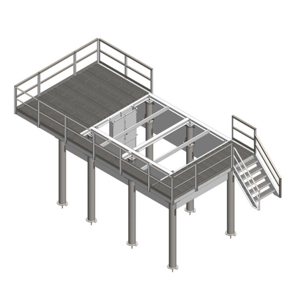 27’ X 14’ Elevated Platform with Stairs for 10’x14’ Hut