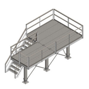 11’ X 20.5’ Elevated L-Shaped Platform with Stairs