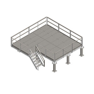 18’ X 18’ Elevated L-Shaped Platform with Stairs