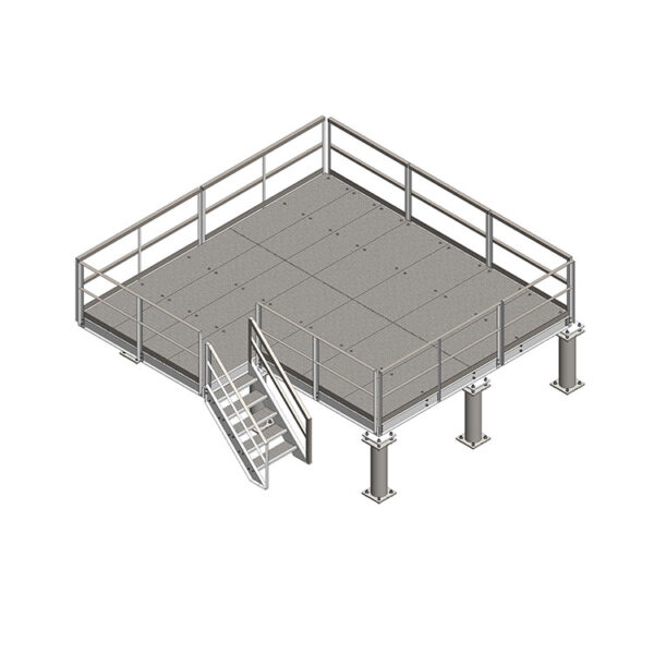 18’ X 18’ Elevated L-Shaped Platform with Stairs