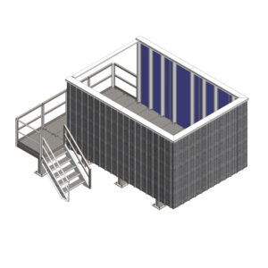 12’ X 22’ Elevated Platform with Stairs and Ballistic Walls