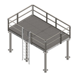 10’ X 15’ Elevated Bolt-Together Platform with Ladder and Safety Gate