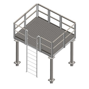 8’ X 10’ Elevated Bolt-Together Platform with Ladder and Safety Gate