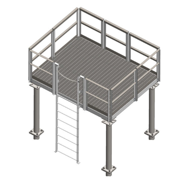 8’ X 10’ Elevated Bolt-Together Platform with Ladder and Safety Gate