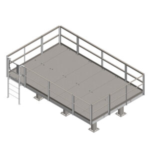 19’ X 10’ Elevated WUC and Generator Platform with Ladder and Safety Gate