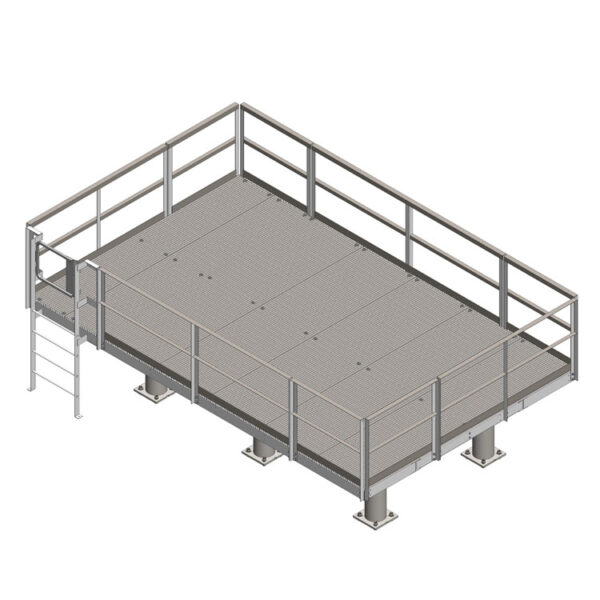 19’ X 10’ Elevated WUC and Generator Platform with Ladder and Safety Gate