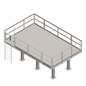 19’ X 10’ Elevated WUC and Generator Platform with Ladder and Safety Gate