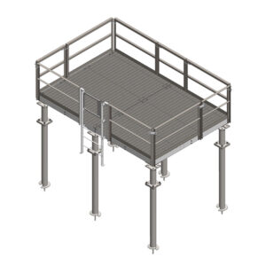 10’ X 15’ Elevated Bolt-Together Platform with Ladder and Safety Gate