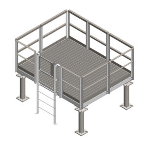 8’ X 10’ Elevated Bolt-Together Platform with Ladder and Safety Gate