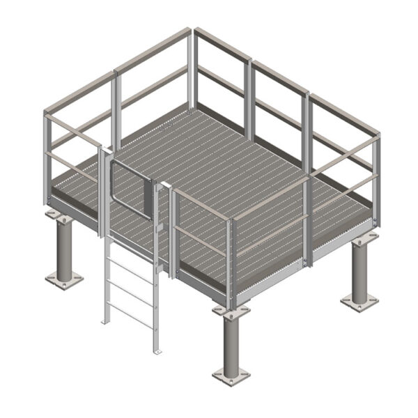 8’ X 10’ Elevated Bolt-Together Platform with Ladder and Safety Gate