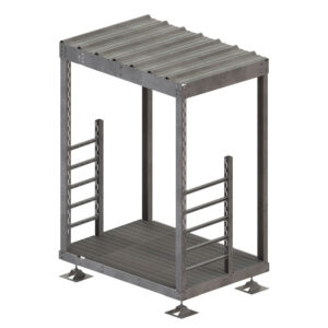 5' X 7' Gravity Feet Equipment Platform, (2) H-Frame and Canopy