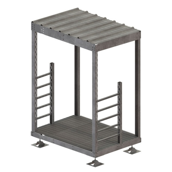 5' X 7' Gravity Feet Equipment Platform, (2) H-Frame and Canopy