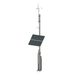 Tilt-Up Solar Tower With Camera And Wind Generator Options