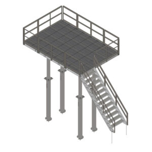 galvanized equipment platform for railroad and telecommunications