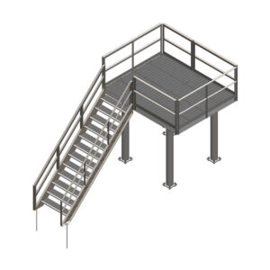 galvanized equipment platform for railroad and telecommunications