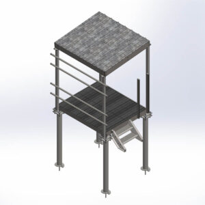 6' X 7' Concrete Mount Equipment Platform with Equipment Mounts