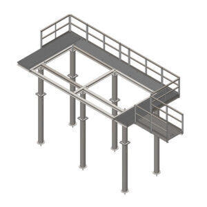 galvanized equipment platform for railroad and telecommunications