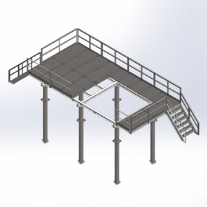 14’ X 28.5’ Elevated Platform with (2) Stairs for 10’x12’ Hut