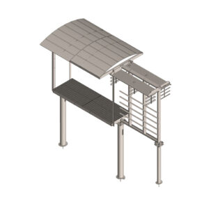 9' X 12'-9" Cabinet Platform with Integrated Solar Canopy, H-Frame and Ice Bridge