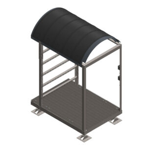 5' X 7' Equipment Platform with H-Frame and Solar Canopy
