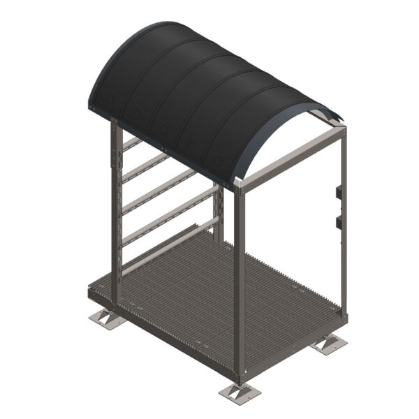 5' X 7' Equipment Platform with H-Frame and Solar Canopy